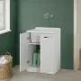 Mobile lavatoio 60x50cm salvaspazio in legno frassino bianco 2 anta linea Pilar