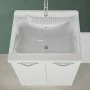 Mobile lavatoio 60x50cm salvaspazio in legno frassino bianco 2 anta linea Pilar