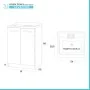 Scheda tecnica Mobile lavatoio 60x50cm salvaspazio in legno frassino bianco 2 anta linea Pilar