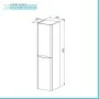 Scheda tecnica Colonna bagno sospesa 140 cm antracite 2 ante reversibili Zen