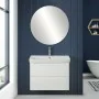 Mobile bagno sospeso 80 cm bianco lucido con specchio reversibile Zen