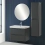Mobile bagno sospeso 80 cm antracite con specchio a filo Zen