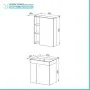 Scheda tecnica Mobile bagno sospeso salvaspazio 55 cm bianco e noce canaletto con specchio Strada