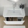 Mobile bagno sospeso 80 cm bianco lucido con specchio 70x90 Stillo