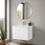 Mobile bagno sospeso 80 cm bianco lucido con specchio 70x90 Stillo