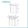 Scheda tecnica Mobile bagno sospeso 70 cm bianco lucido con armadietto a specchio Clip