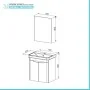 Scheda tecnica Mobile bagno sospeso 70 cm bianco lucido salvaspazio con specchio Clip