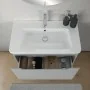 Mobile bagno sospeso 80 cm grigio lucido con specchio 70x90 Stillo