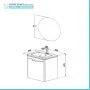 Scheda tecnica Mobile bagno sospeso 80 cm grigio lucido con specchio 70x90 Stillo
