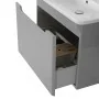 Mobile bagno sospeso 80 cm grigio lucido con specchio 70x90 Stillo