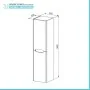 Scheda tecnica Colonna bagno sospesa 140 cm antracite lucido 2 ante soft-close Stillo