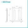 Scheda tecnica di Pannello laterale 62x86 sagomato per vasca con apertura esterna dx e sx
