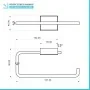 Scheda tecnica Porta salviette squadrato in acciaio cromo doppio fissaggio Velvet