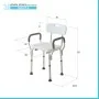 scheda tecnica Sedia doccia con schienale regolabile in altezza e braccioli laterali 