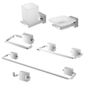 Set accessori a muro 6 pezzi in acciaio cromato e viti incluse  Velvet 