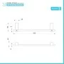 Scheda tecnica Porta asciugamani da parete 30 cm in acciaio cromato Unica 
