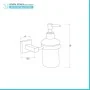 Scheda tecnica Dosatore sapone liquido a muro in vetro satinato e metallo cromato Rock