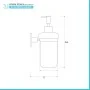 Dosatore sapone liquido a muro in vetro satinato e acciaio cromato  Bora scheda tecnica