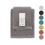 Set asciugamani bagno grigio per viso e ospite in cotone puro Spring