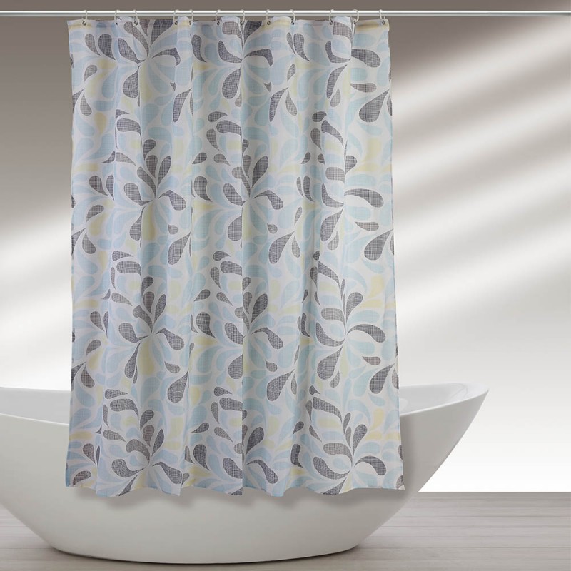 Tenda Doccia Lavabile In Poliestere 120 X 200h Cm Azzurro A Fantasia Tenda Doccia Lavabile In Poliestere 120 X 200h Cm a Fantasia Azzurra