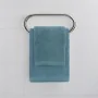 Set asciugamani bagno blu per viso e ospite in cotone puro Spring
