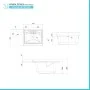 Scheda tecnica Vasca lavatoio 60x60 cm in resina bianca con pre fori per rubinetto