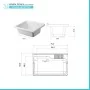 Scheda tecnica Vasca lavatoio 75x60 cm in resina bianca da installare da incasso