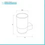 Bicchiere porta spazzolini a muro in alluminio grigio dal design moderno scheda tecnica