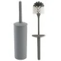 Portascopino wc da appoggio tondo grigio in plastica con scopino