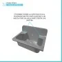 Scheda tecnica Pilozzo maxi a muro 56 cm in resina grigia con portasapone e kit di scarico