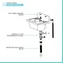 Scheda tecnica Pilozzo maxi a muro 56 cm in resina grigia con portasapone e kit di scarico