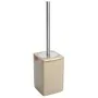 Portascopino WC Beige in Ceramica e Manico Acciaio Inox Cuba