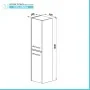 Scheda tecnica Colonna bagno sospesa 140 cm grigio effetto legno 2 ante soft-close Sofia