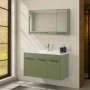 Scheda tecnica Mobile bagno sospeso 100 cm verde effetto legno con armadietto a specchio Sofia
