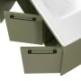 Mobile bagno sospeso 100 cm verde effetto legno con armadietto a specchio Sofia