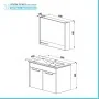 Mobile bagno sospeso 65 cm blu effetto legno con armadietto a specchio Sofia scheda tecnica