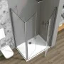 Render di Braccio di supporto a snodo per parete doccia walk-in da 70-110cm in acciaio cromato