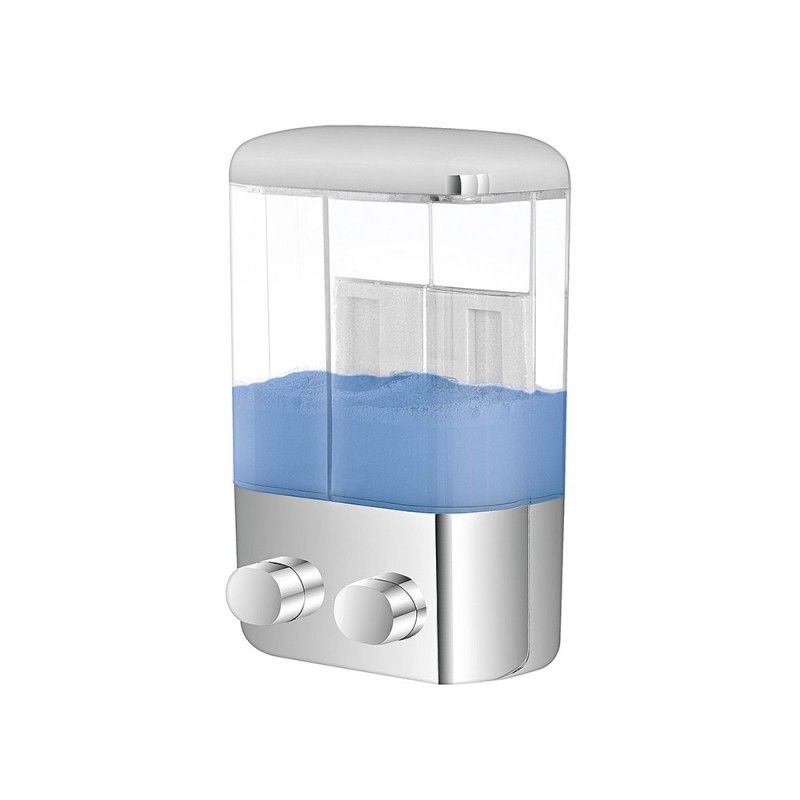 Dispenser Sapone doppio a muro Cromo 1000ML online per hotellerie Dispenser Sapone doppio a muro Cromo 1000ML