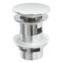 Piletta di scarico universale click clack con troppopieno tappo cromato