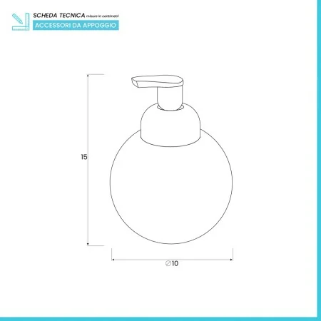 Dispenser Sapone Schiuma In Ceramica Beige Con Pompa Grigia - 350 Ml, Design Increspato Maculato, Erogatore A Schiuma - 3