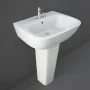 Lavabo bagno Rak serie One 60x46 cm con colonna in ceramica lucida 