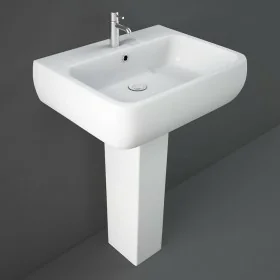 Lavandino con colonna 60x47 cm Rak serie Metropolitan in ceramica bianca lucida