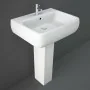 Lavandino con colonna 60x47 cm Rak serie Metropolitan in ceramica bianca lucida