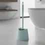 Render Portascopino wc da appoggio azzurro in abs con setole nere