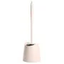 Portascopino wc da appoggio rosa in abs con setole nere