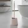 Render Portascopino wc da appoggio rosa in abs con setole nere