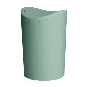 Pattumiera bagno in polipropilene verde 6 Lt con coperchio basculante