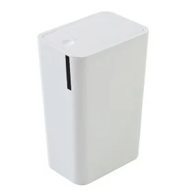 Cestino bagno da 8 litri in plastica bianca con coperchio Push