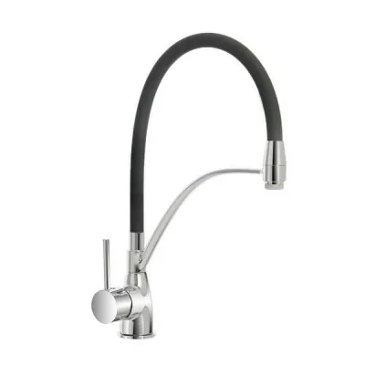 Rubinetto Miscelatore Cucina Cromo con Canna in Silicone doppia Funzione