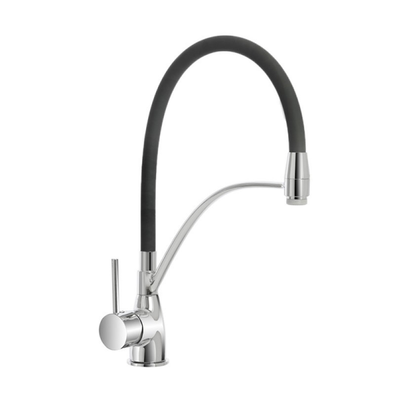 Rubinetto Miscelatore Cucina Cromo con Canna in Silicone doppia Funzione Rubinetto Miscelatore Cucina Cromo con Canna in Silicone doppia Funzione